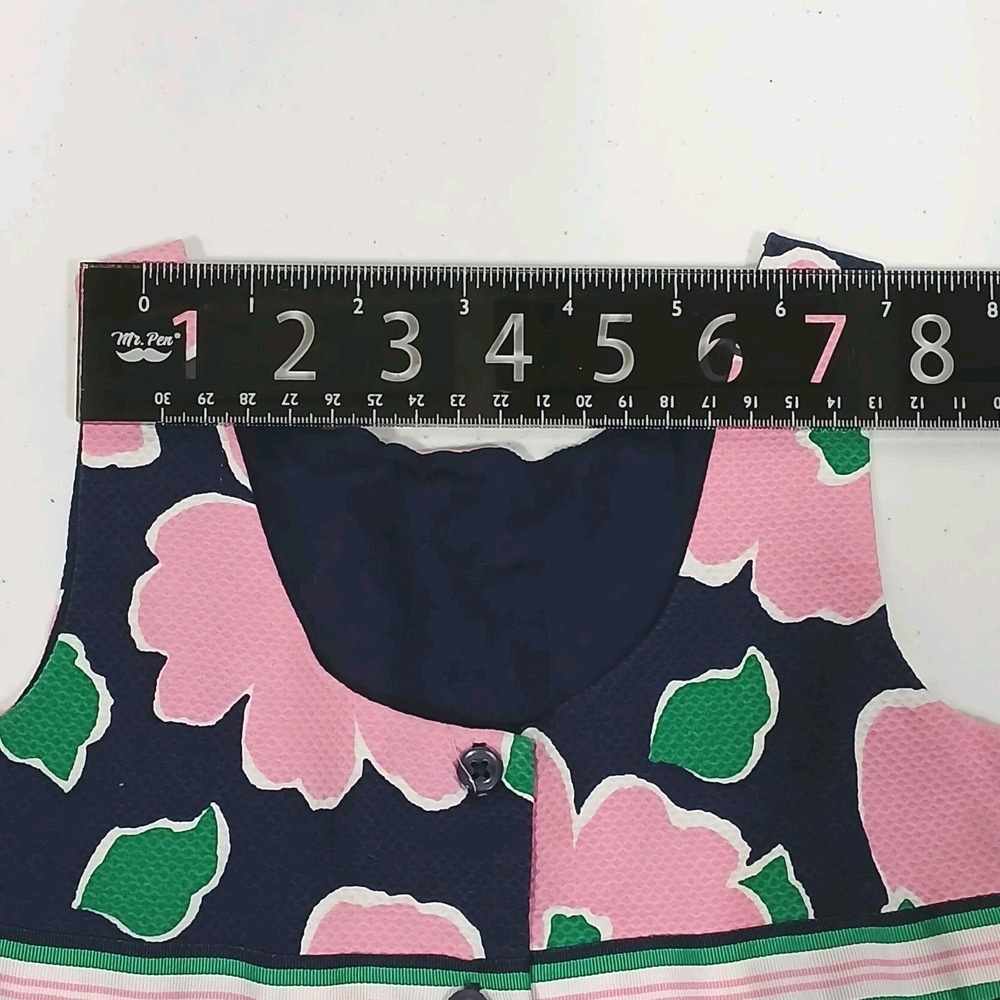 Janie and Jack Floral Seersucker Dress 2T Navy Pink Coastal Preppy Sleeveless - Picture 12 of 12